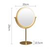Espejo de maquillaje redondo de lujo, estilo retro europeo, de metal dorado, para el hogar, dormitorio, escritorio, espejo de tocador ajustable, espejo cosmético de pie