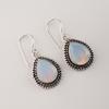 Milky Opal Gemstone 925 Sterling Silver Customize Dangle Earrings 1.3" White Stone Earrings, Handmade Jewelry AEE-1-19