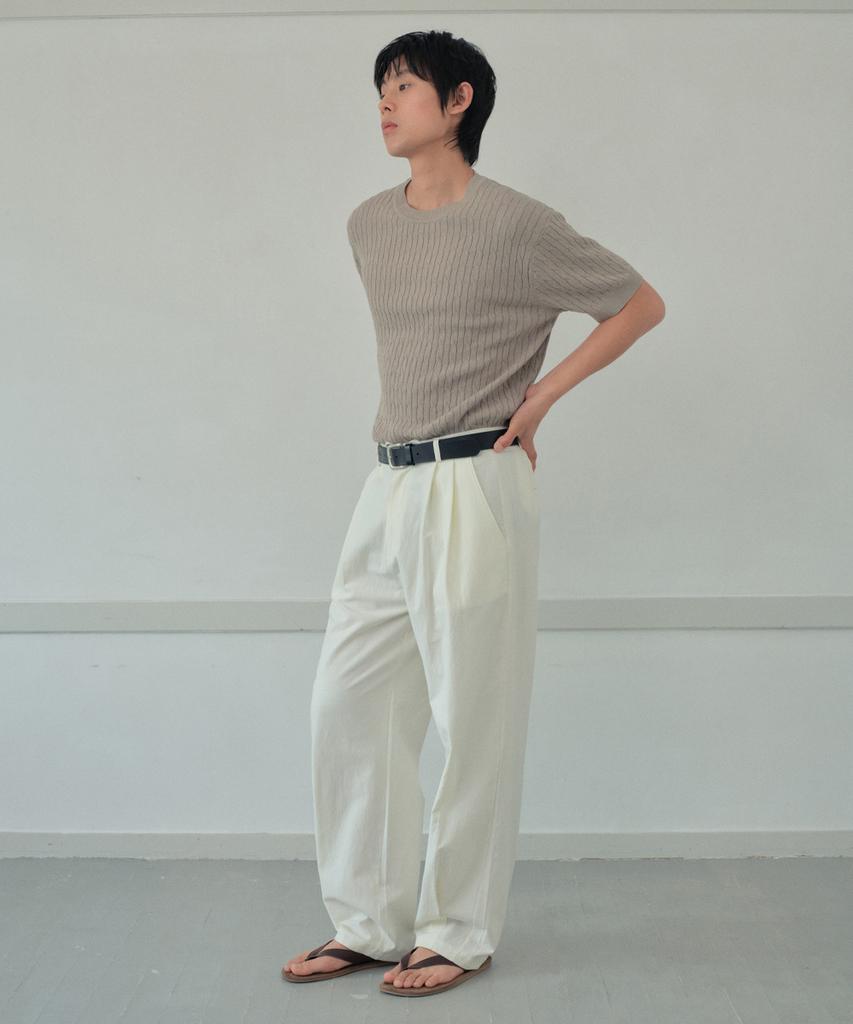 Wednesday Oasis Washable Cable Crop Half Knit_Beige(Wc26Kn84)