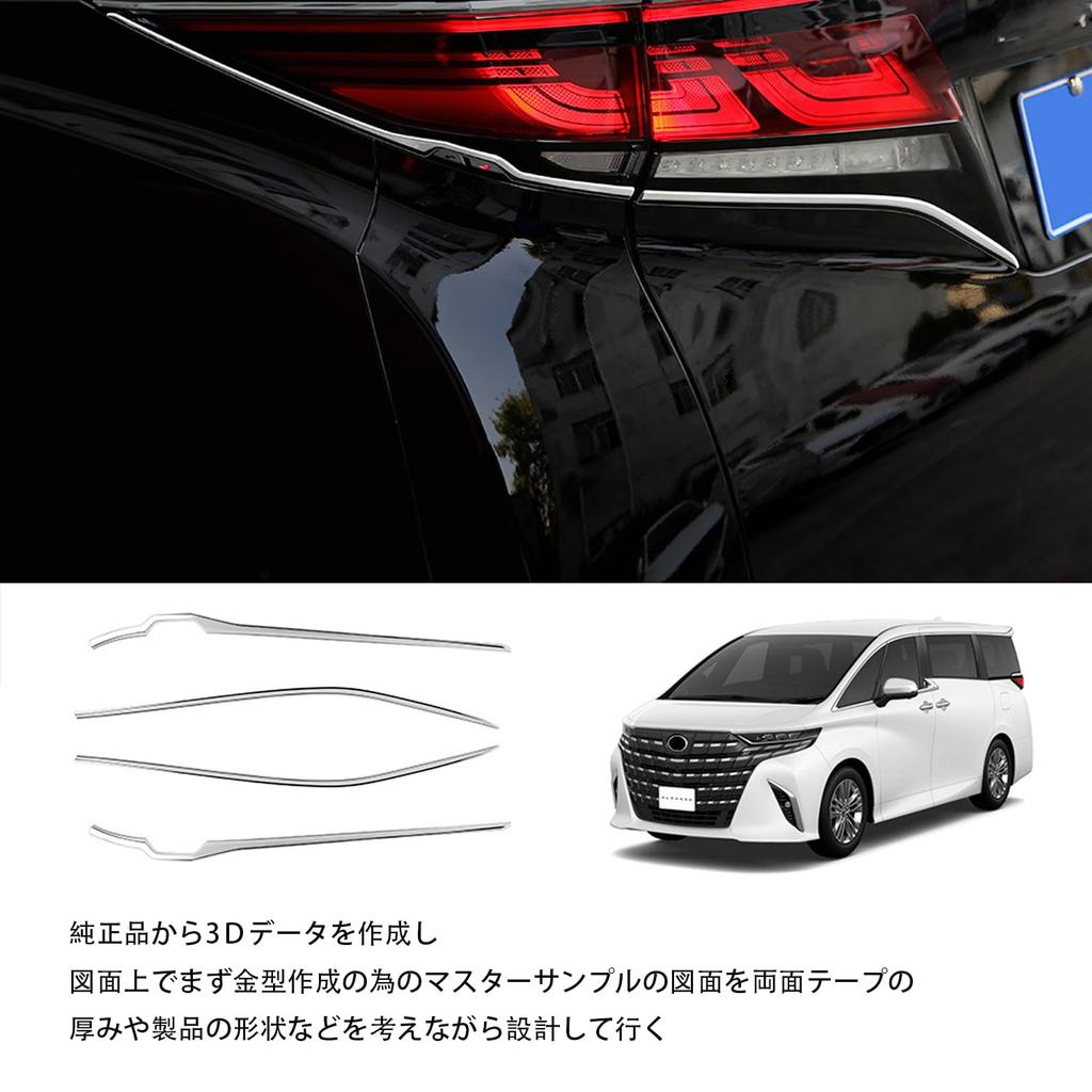 Hyorabyn Rear Tailgate Mold Accessory for New Alphard 40 Series and New Vellfire 40 Rear Trunk Decorative Parts Dress-Up Series,