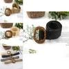 Fashion Leopard Print Buckle Decoration Women Casual Woven Waist Belt For Beach And Summer Wear