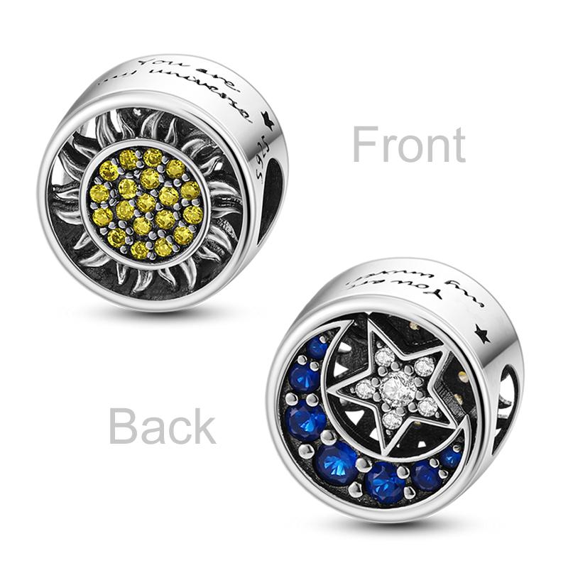 

Shining New In Charms Bead Original Accessories Bracelets Copper Inlaid Zirconium Star Moon Dangle Diy Jewelry Gift Making