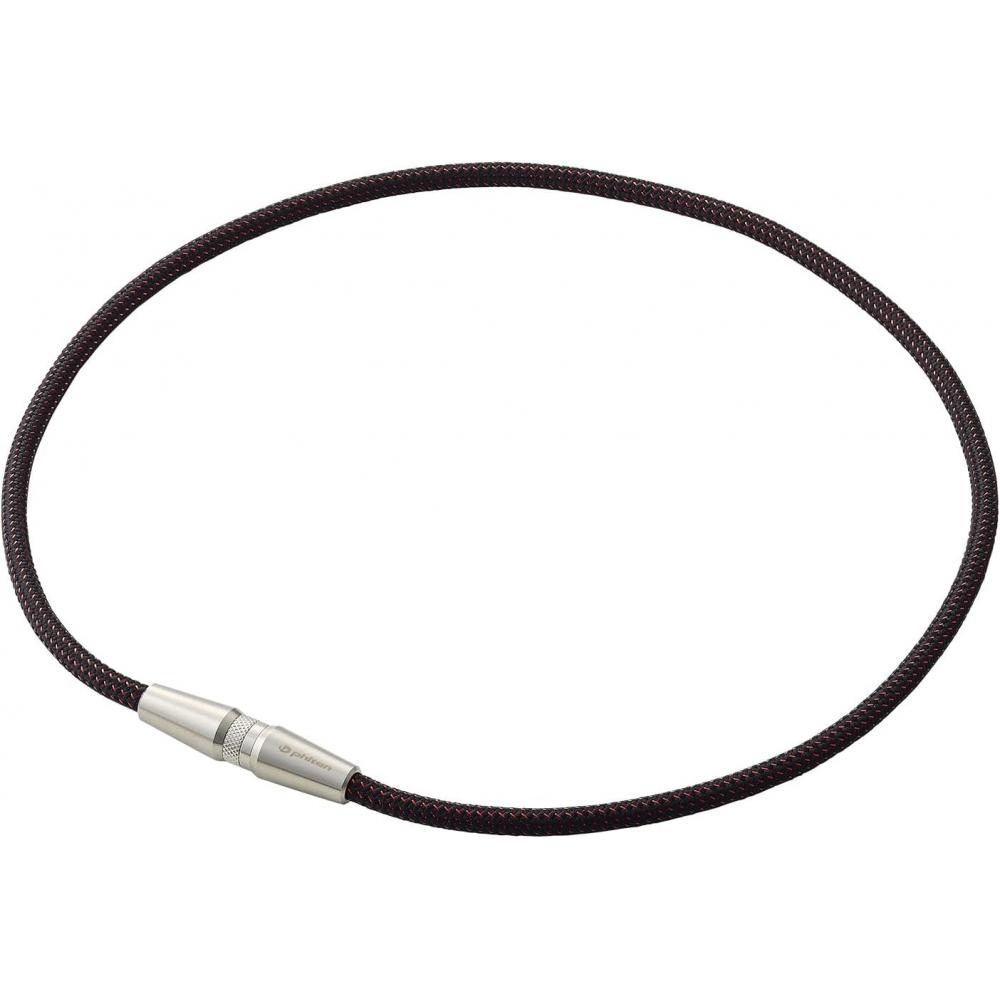 Ожерелье Phiten Rakuwa Neck X50 Ag Lurette Черный Металлик Красный Модель 50 см