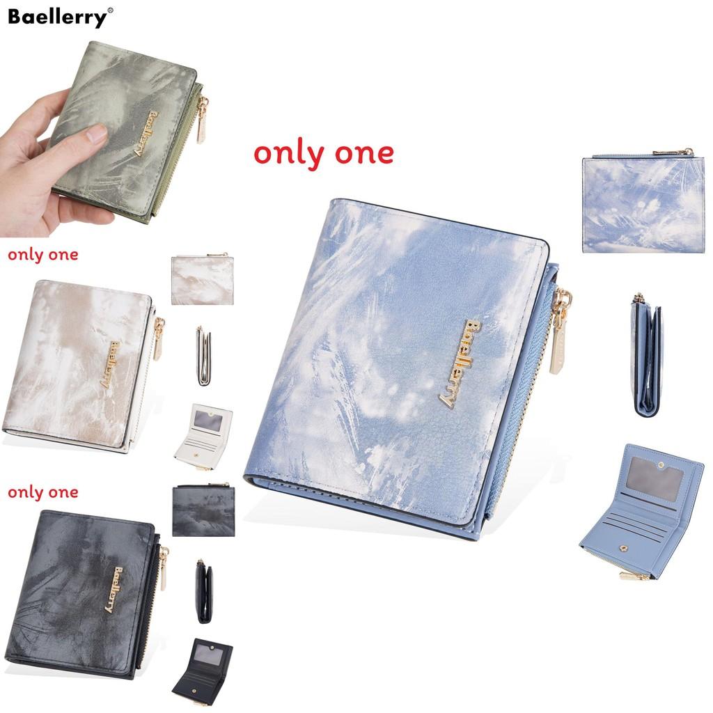 Short Wallet With Ink Wash Style Design And Antitheft Functionality