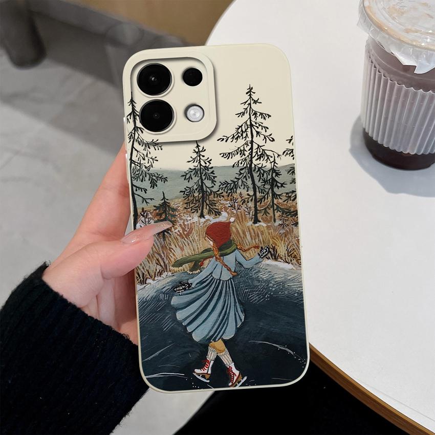 For Oppo Realme 7 10 8 9 5 6 Pro Plus A5 A5X K12 Case Beautiful High Mountain Pattern Liquid Silicone Top Quality Anti Fingerprint Shell For Oppo Capa