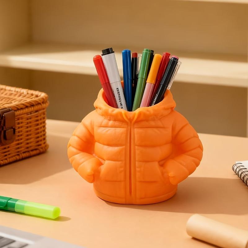 1 Stück Kreativer 3D-Druck Daunenjacke Styling Stifthalter | Mehrzweck Universal Desktop Aufbewahrungs-Organizer | Stifte Aufbewahrungsbox