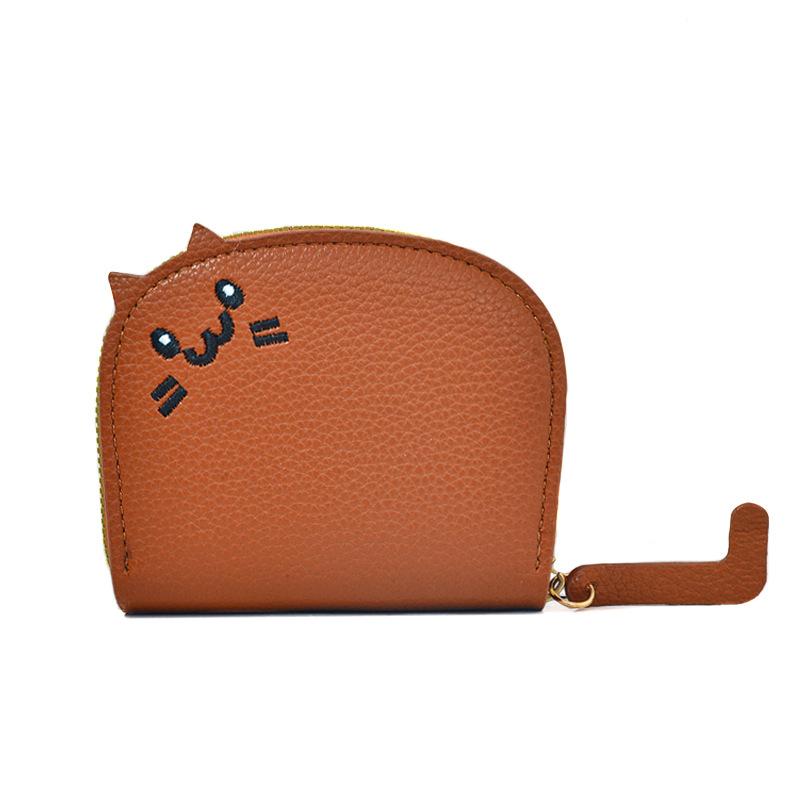 Cartoon Cat Card Holder Wallet For Women Girls Pu Leather Bank Credit Card Coin Purse Portable Mini Zipper Coin Purse Gifts