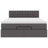 Ottoman Bed with Mattress Gray 140x190 Cm Faux Leather