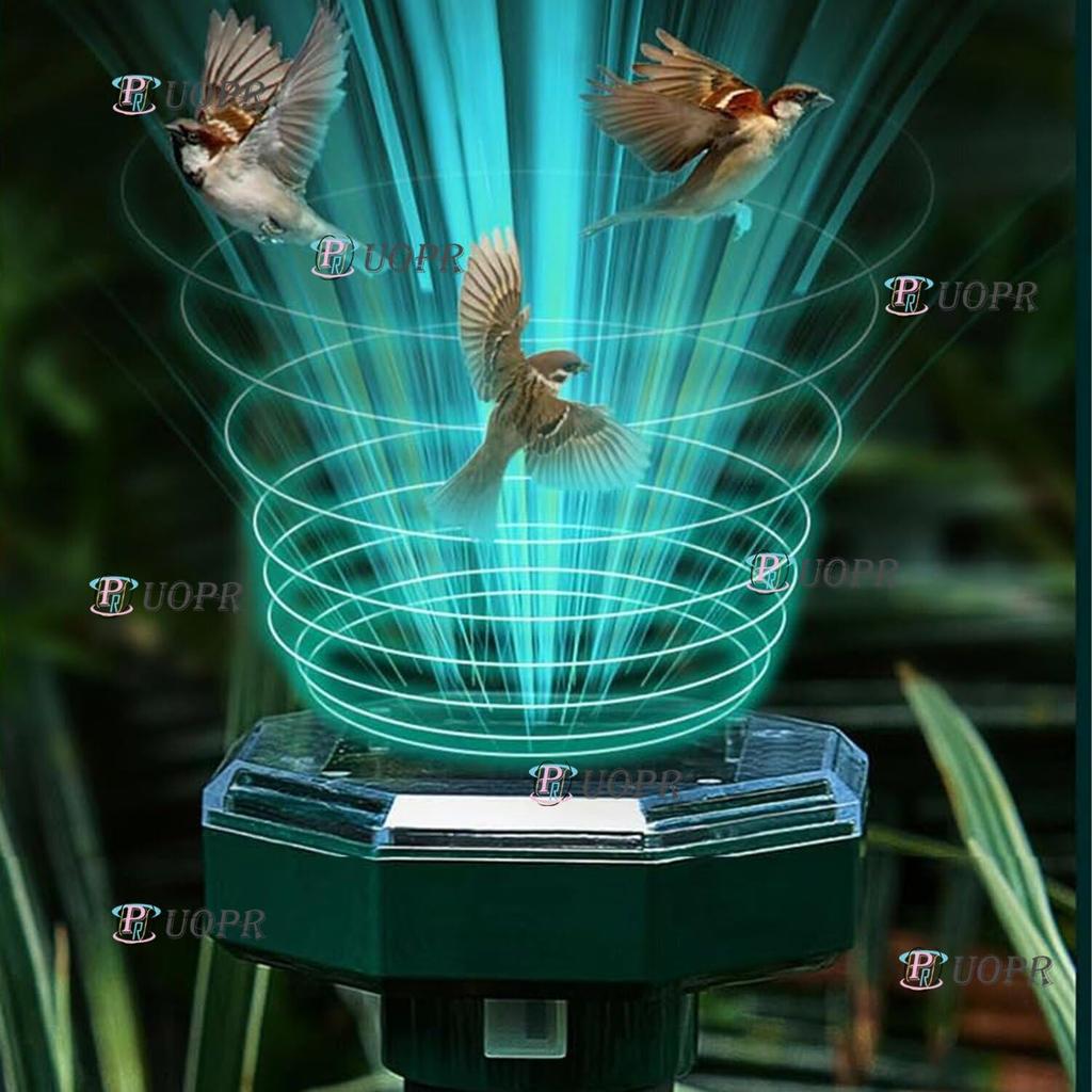 Set of 4 Ultrasonic Animal Pest 10m Detection Long Standby IP68 Waterproof and Powerful LED Infrared and Bird Pest Suitable for Parking and Orchards
