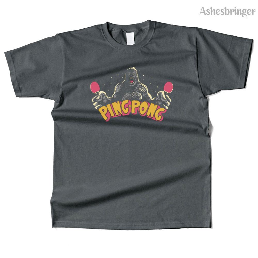 Mens Cotton Ping-Pong Kaiju Graphic Funny T Shirt Street Casual Style Tee for Men and Women