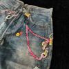 Jeans a Vita Alta Gamba Larga Stampa 3D AC25SS - Stile Americano
