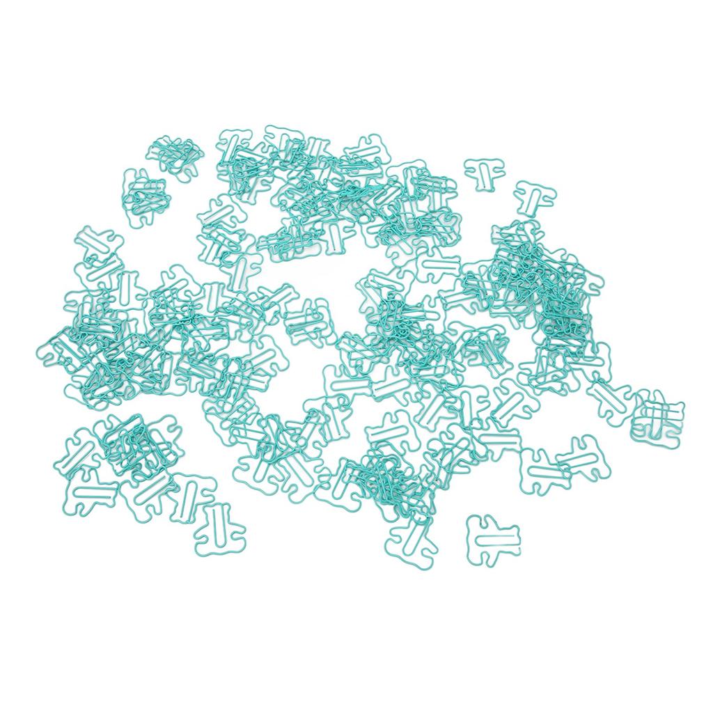 160pcs Little Bear Paper Clip Blue Cute Animal Shaped File Note Page Marker Clips Bookmark for File Classification