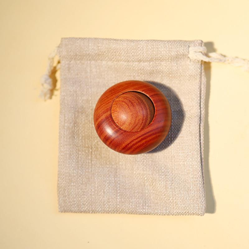 Red Sandalwood Handcrafted Health Ball Massager - Elderly Gift, Large Rosewood Flying Saucer Design