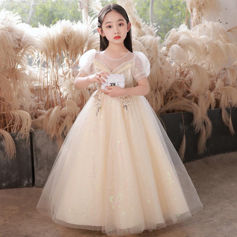 

Юбка принцессы из пышной сетки для девочек - длинное детское свадебное платье и платье для выступлений на фортепиано 140cm