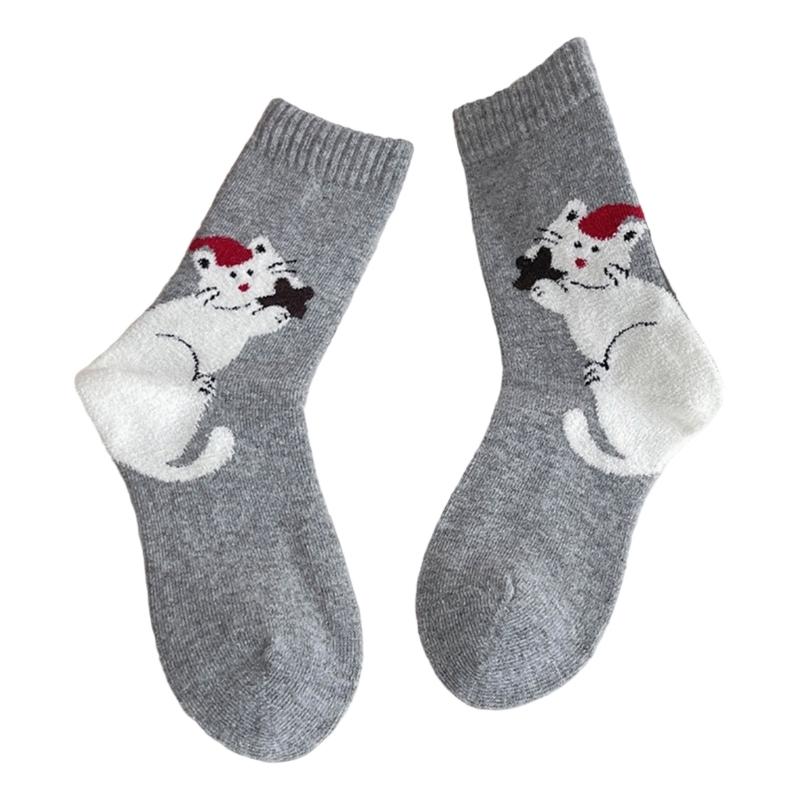 Cartoon Boot Socks for Women Ladies Winter Thick Warm Socks Knitted Wool Socks Thermals Socks Thick Hiking Crew Socks