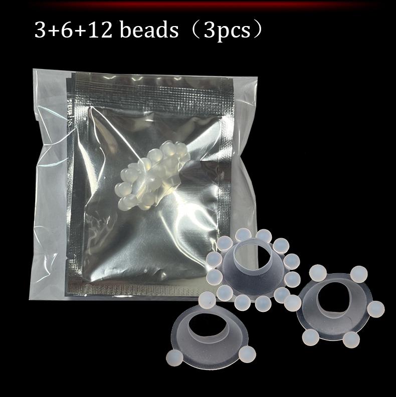 Transparent 3/6/12 Bead Penis Ring Delay Ejaculation Ring G-point Clitoral Stimulate Cock Ring Adults Product for Men