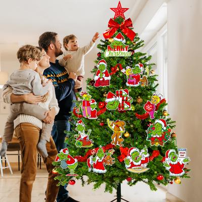 16Pcs Christmas Tree Hangers Xmas Style Easy To Hang Create Atmosphere Festive Santa Claus Decorations Pendant