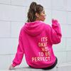Women's Multi-color Letter Print Casual Loose Long Sleeve Hooded Sweatshirt