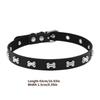 Colar Gargantilha de Couro com Pingente de Osso Estiloso Corrente Ajustável Moda Alternativa Rocker Metal Acessório de Gargantilhas de Couro