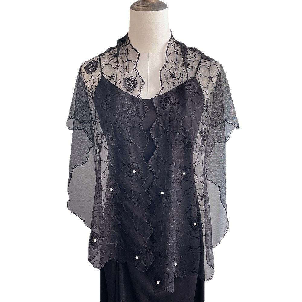 Retro Women's Lace Scarf Shawl Elegant Female Headscarf Fashion Sunscreen Shawl  for Women