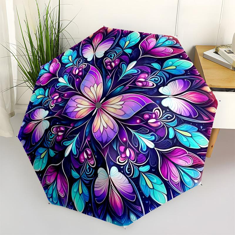 

1pc Butterfly Mandala Automatic Folding Umbrella. casual outdoor accessory, for all seasons yy250924056