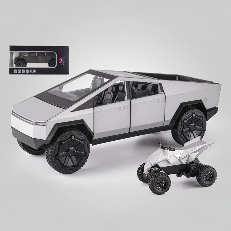 1/24 Tesla Cybertruck SUV Off Road Alloy Diecast Metal Model Boutique Decorations Trendy Toys Ornaments Holiday Gift for Boyfriend Boy