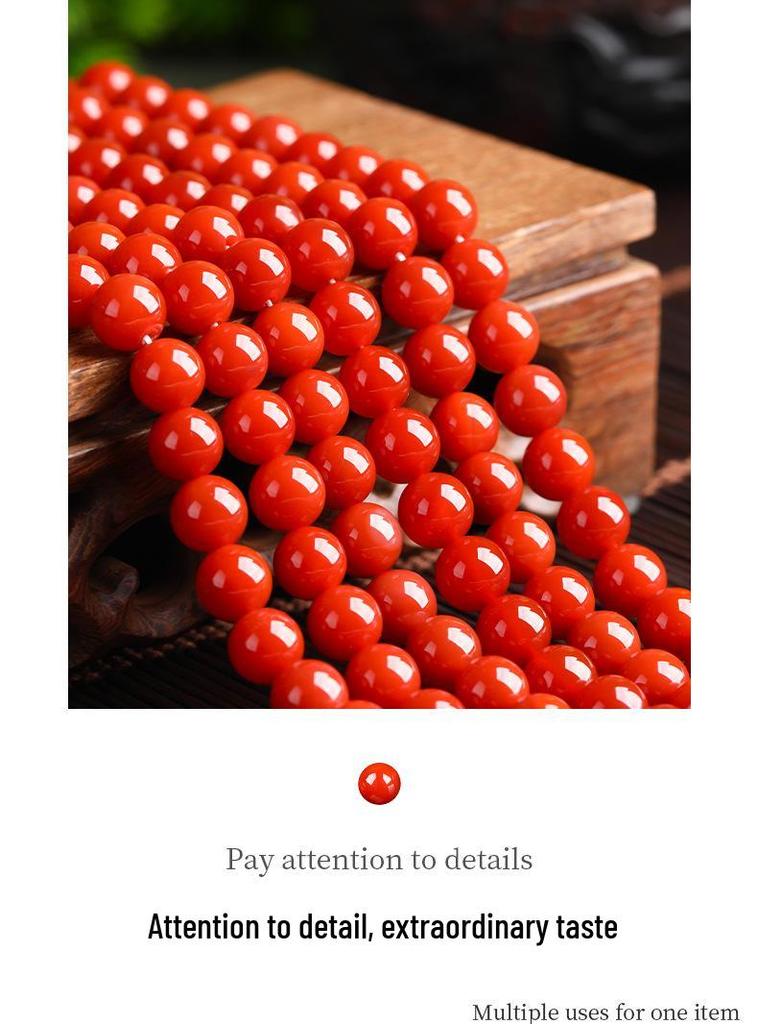 Second Gen Southern Red Agate Beads: Semi-finished DIY Jewelry Accessories for Beaded Bracelets and Necklaces.