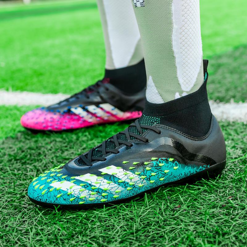 High-Top Football Shoes New Ag Long Nails Tf Broken Nails Student Boys Children Artificial Grass Game Training Shoes