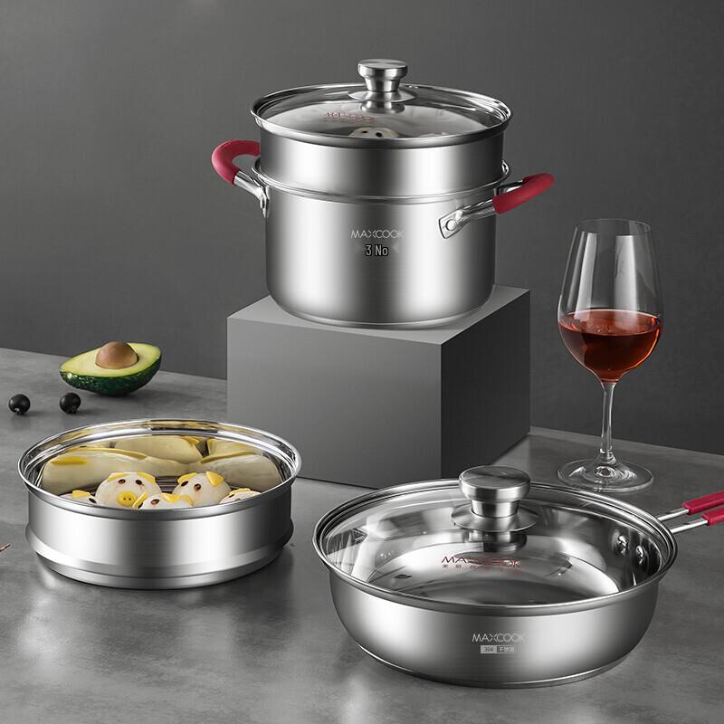 

Mei Chu 304 Stainless Steel 3-Piece Cookware Set