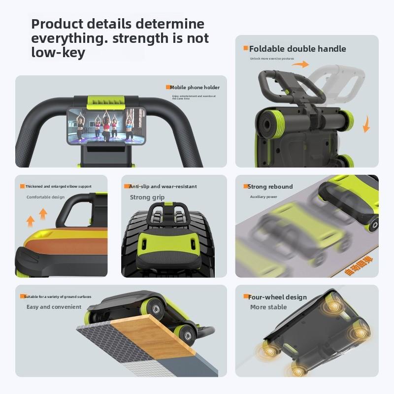 4-Rad-Bauchmuskeltrainer mit automatischem Rückstoß für Männer und Frauen – Trainingsgerät für das Core-Training zu Hause