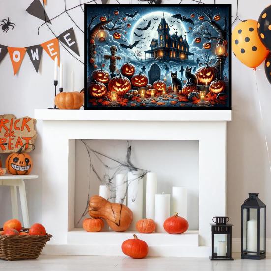 

1000 шт./набор пазлов Хэллоуин Кошмар Дом с привидениями Тыква Призрак Скелет Призрак Летучая мышь Черный