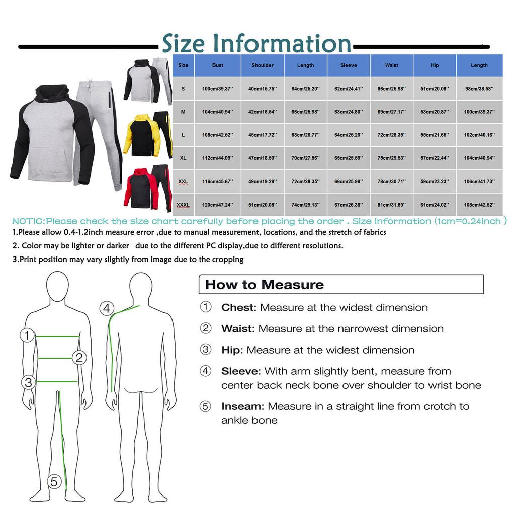 Men's Tracksuit Hooded  Hoodie Set 2 Pieces Sporting Male Fitness Plush Sweatshirts Pants Sets
