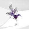 Retro Purple Lily Pin Elegant Temperament Crystal Decorative Corsage Female Floral Styling Jewelry
