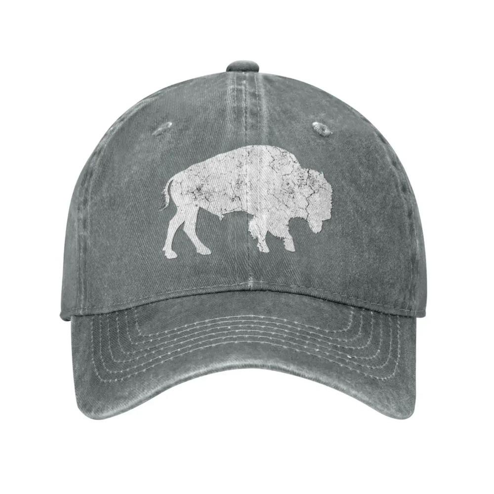 Bison Animal Lover Gifts Cowboy Hat Trucker Hat Baseball Hat Snapback Golf Hat Summer Hats Distresseded Buffalo Vintage