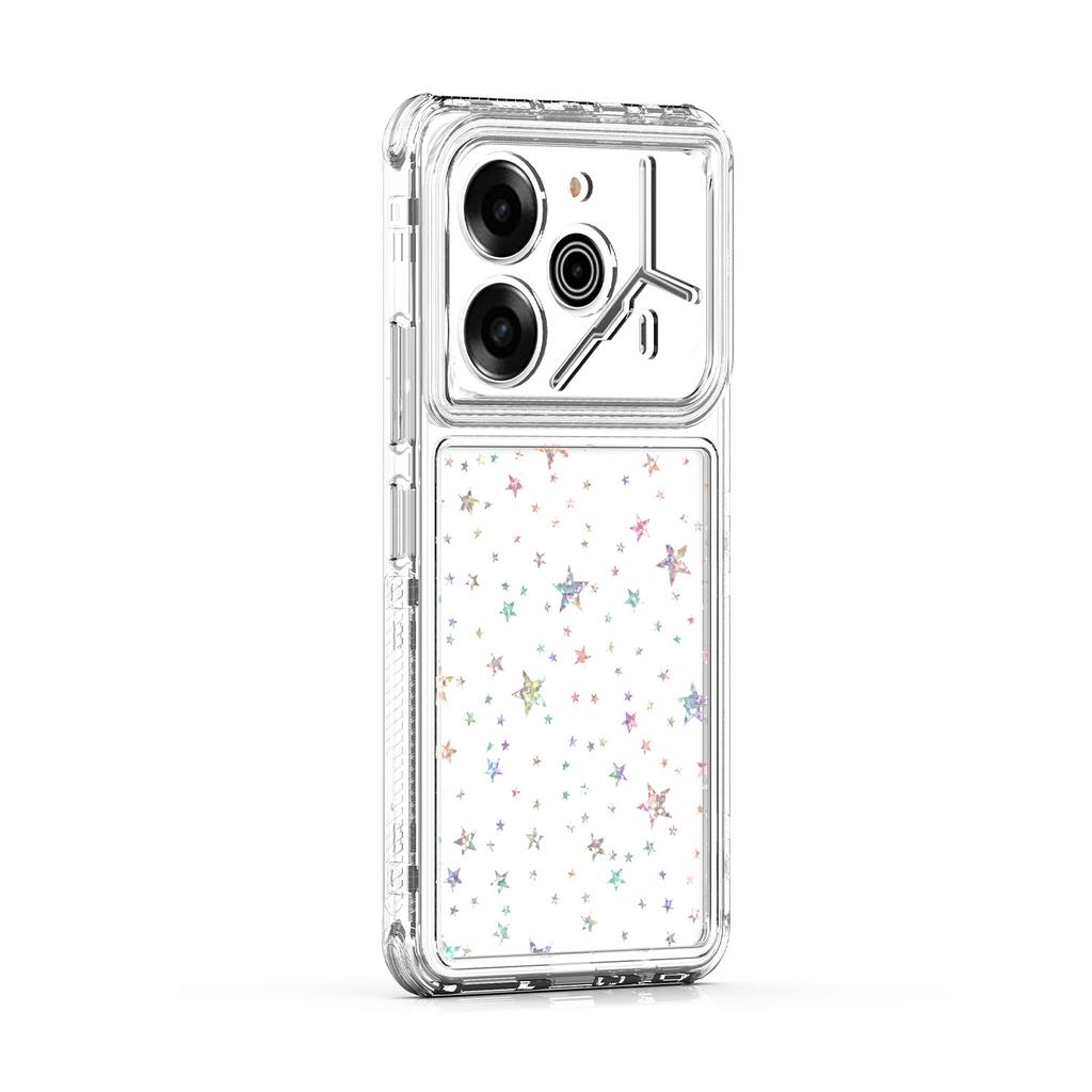 For TECNO Pova 6 Pro 5G LI9/Pova 6 5G Case Precise Cutouts Acrylic TPU Clear Phone Cover with Laser-printed Film