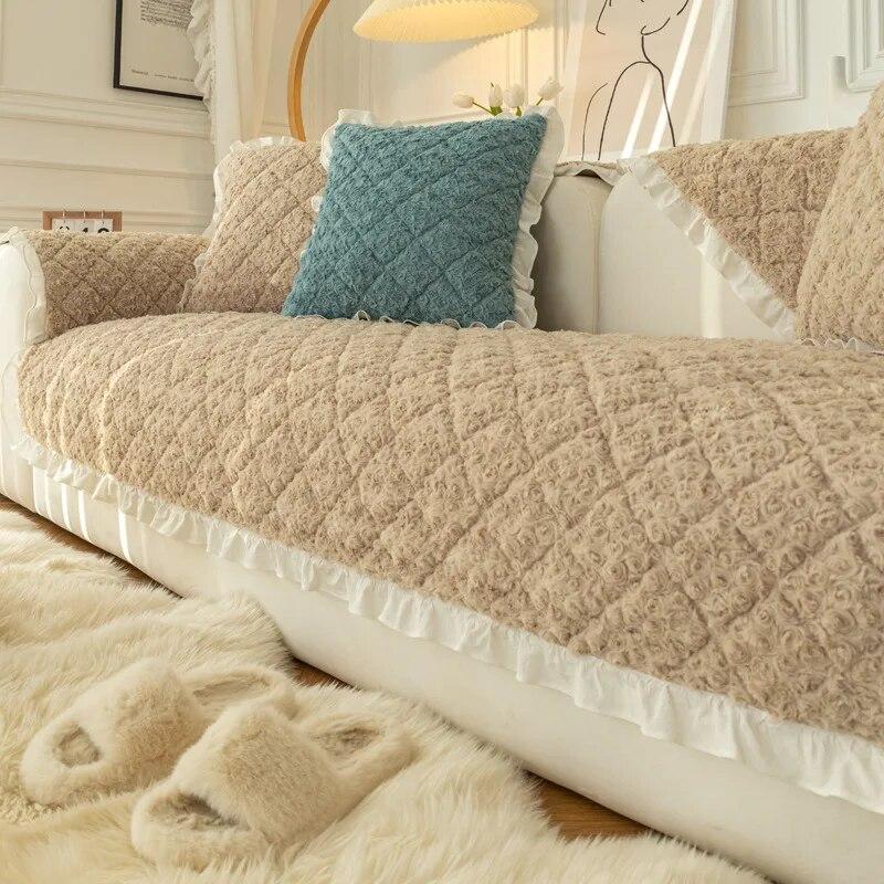 1/2/3 Seater Furniture Couch Slipcover Chaise Longue Corner Covers for Sofas Modern Plush Sofa Covers for Living Room Non-slip