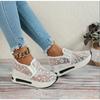 2025 Women's Fashion Flat Bottom Inner Height Increase Mesh Breathable Casual Single Shoes