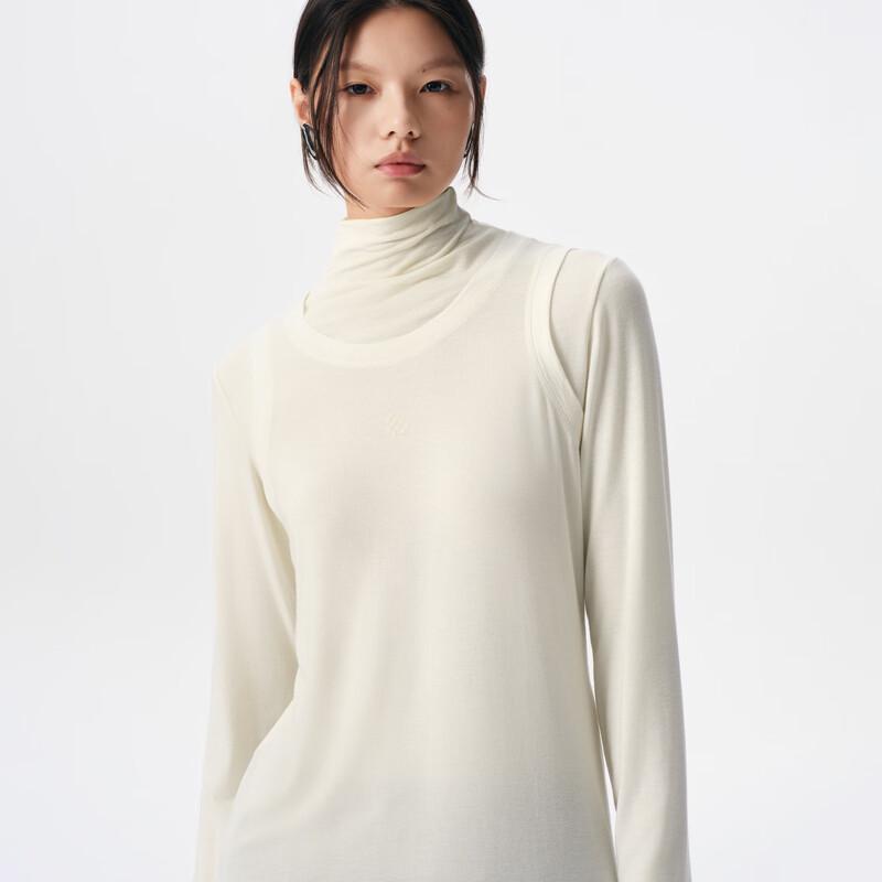 Broadcast Women's Mock Neck Two-Piece Look Long Sleeve Top