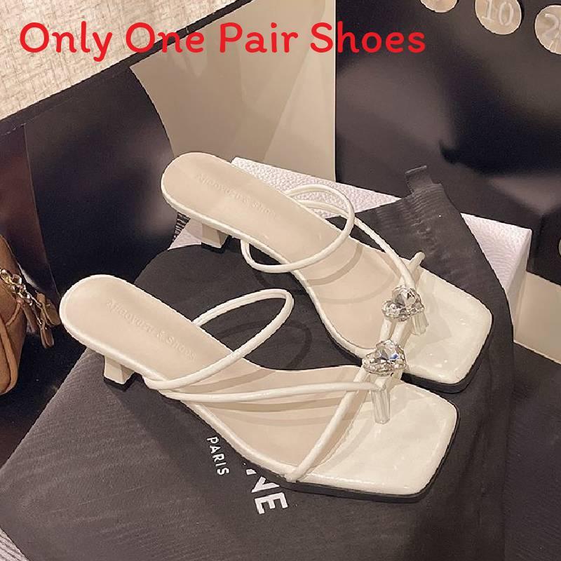 Water Diamond Style Toe Post Slide Sandals For Women Summer Fashion With Rubber Sole