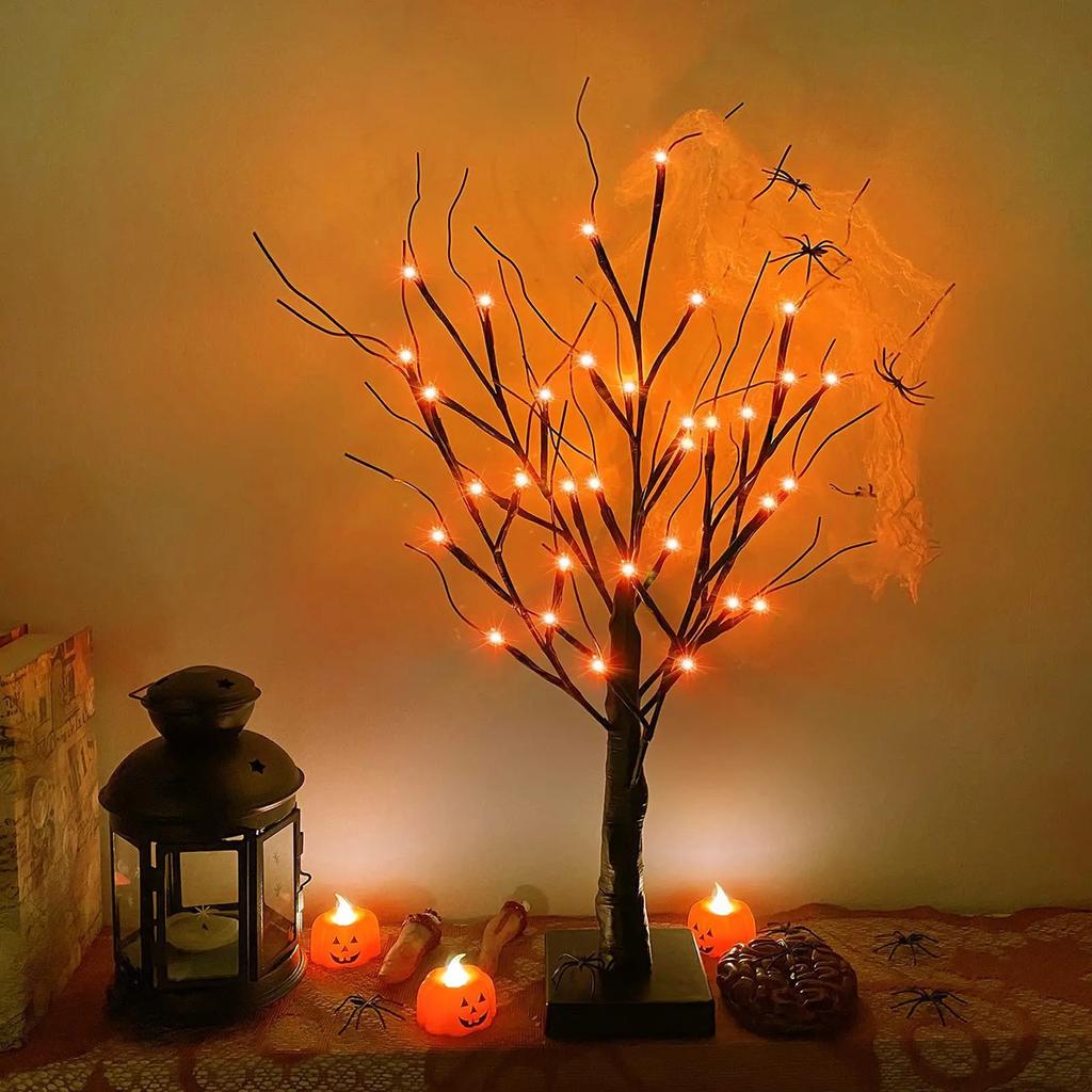 LED Tree Lights Christmas Remote Control Birch Tree Home Decoration Lights Indoor Bedroom Room Landscape Glowing Tree