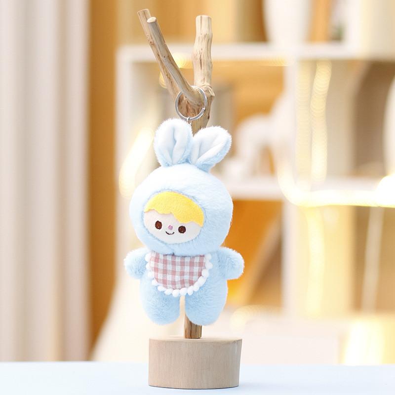 Rabbit Bib Key Chain Cartoon Toy Backpack Pendant Decoration Plush Cute Doll