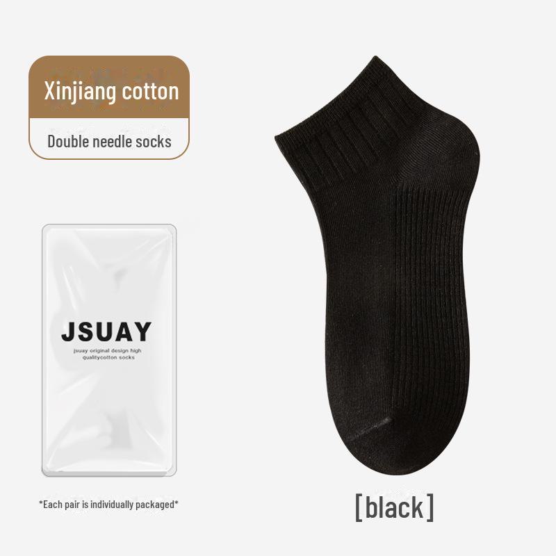 

Женские носки из чистого хлопка с дезодорантом на весну и лето — без косточек, средней длины и короткие One Size, Individually Packaged чёрный