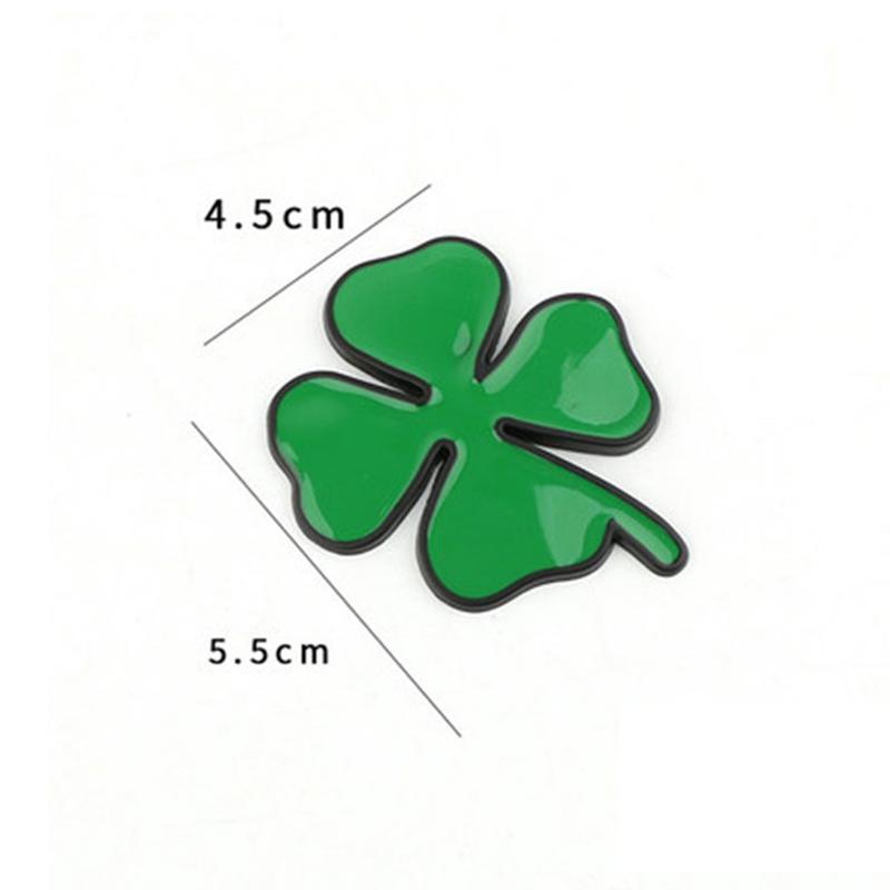 Universal Lucky Metal Car Emblem Side Marker Sticker Car 3D Four-Leaf Clover Sticker Body Side Label Scratch Cover Gift