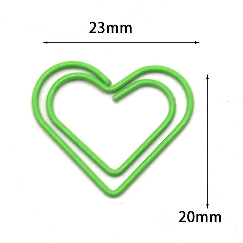 20pcs/set Jelly Color Heart Shape Paper Clips Creative Design Casual Non-sticky Memo Pad Clips Simplicity Bookmark for Book