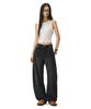 Deketeuumeon [Linen Like]Linen Like Curved Wide Jeans Dcwpt026Black