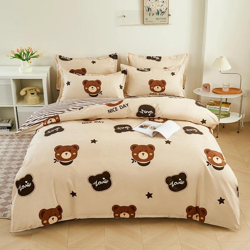 Single Duvet Cover Printed Red Quilt Cover Thickened Plant-cashmere Cartoon Multicolored Bed Cover 220x240 Double Bedding