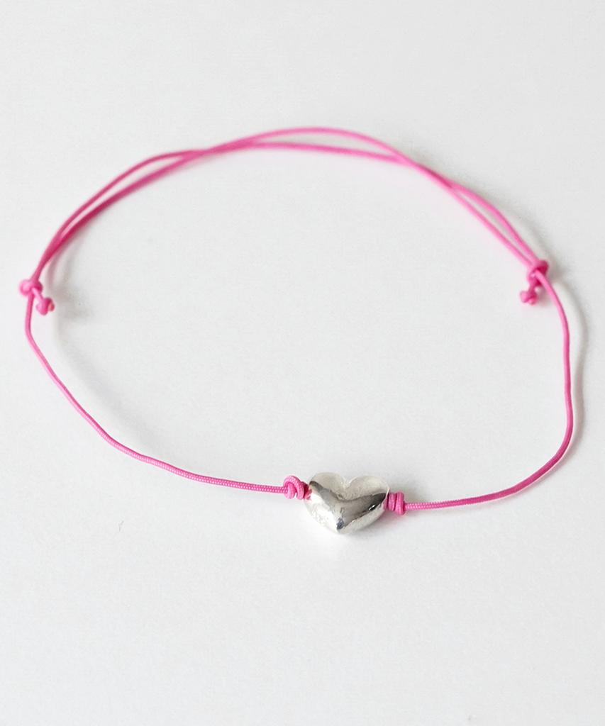 Alleun Silver 925 Friendship Heart Knot Thin Silver Bracelet