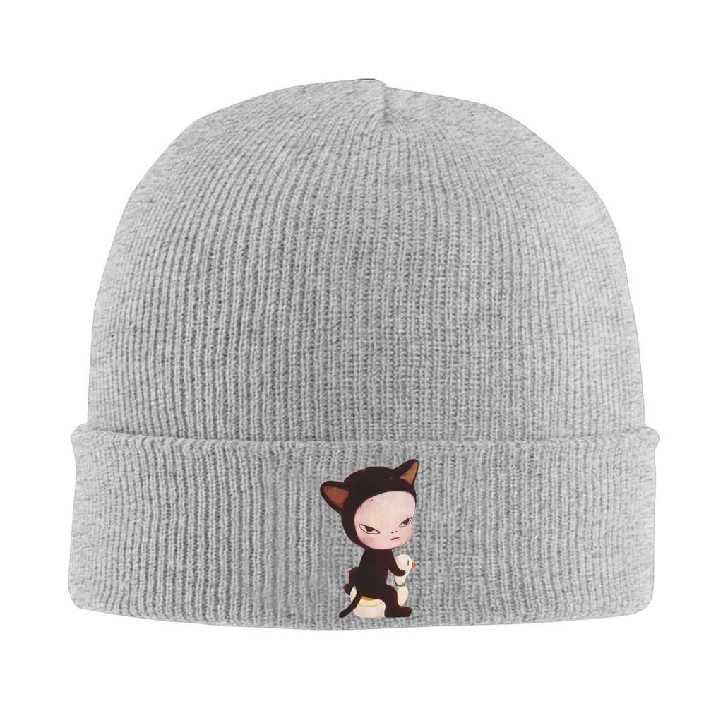 Yoshitomo Nara Beanie Hats  Bonnet Hats Adult Unisex Retro Gym Knit Hat Winter Design Warm Caps