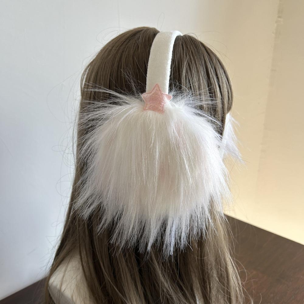 

Portable Plush Earmuffs Soft Ear Wraps Fashion Faux Fur Ear-Muffs JK Accessories білий