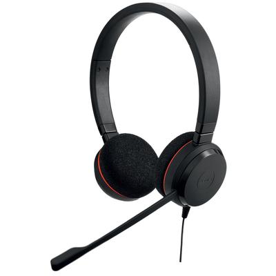 Jabra Evolve 20 Stereo Headset – Microsoft Certified Headphones for VoIP Softphones with Passive Noise Cancellation – USB-C/A – Black